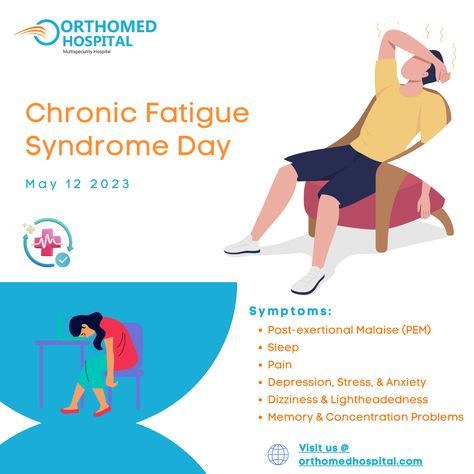 Chronic Fatigue Syndrome (CFS), also known as Myalgic Encephalomyelitis (ME), does not have a specific designated day like Nurses Day. However, May 12th is recognized as International ME/CFS Awareness Day Symptoms Extreme fatigue Post-exertional malaise (PEM) Cognitive difficulties Sleep disturbances It's important to note that symptoms can vary widely among individuals with CFS, and the severity of symptoms can fluctuate over time. Extreme Fatigue, Fatigue Syndrome, Nurses Day, Chronic Fatigue, Sleep