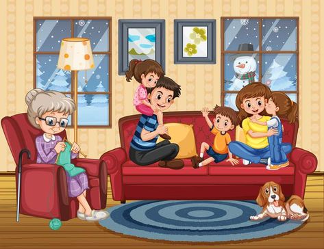 Family stay at home | Free Vector #Freepik #freevector #people #house #family #building Happy Family Pictures, Time Clipart, Cartoon Photos, Family Friendly Living Room, Home Cartoon, Vector Illustration Character, Family Clipart, Family Vector, Picture Composition