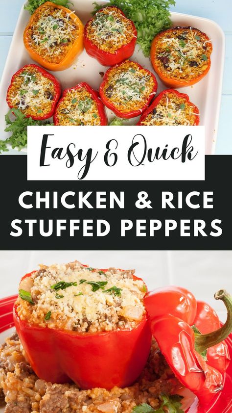 Chicken And Rice Stuffed Bell Peppers, Fried Rice Stuffed Peppers, Stuffed Peppers With Chicken And Rice, Stuffed Bell Peppers Chicken Rice, Chicken And Rice Stuffed Peppers, Stuffed Peppers With Chicken, Simple Chicken And Rice, Baked Stuffed Peppers, Stuffed Baguette