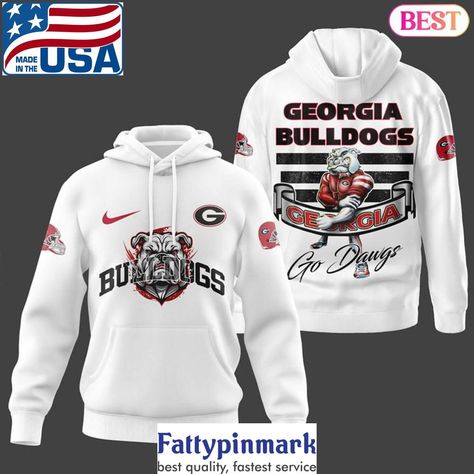 Georgia Bulldogs Go Dawgs Design Hoodie - White Check more at https://fattypinmark.com/product/georgia-bulldogs-go-dawgs/ Bulldogs Mascot, Georgia Bulldog Mascot, Dawgs Football, Georgia Bulldogs Football, Go Dawgs, Bulldogs Football, Design Hoodie, Style Hoodie, Dog Hoodie