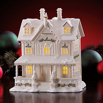 Christmas village house Nativity Scene Crafts, Lenox Village, Everyday Dinnerware, Xmas Village, Lenox Ornaments, Lenox Christmas, Lenox Holiday, Christmas Dining Table, Christmas Houses