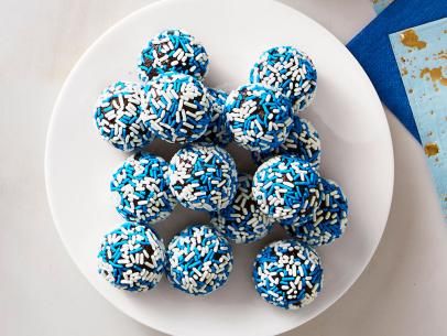 Brownie Cheesecake Balls Recipe | Food Network Kitchen | Food Network No Bake Cheesecake Balls, Holiday Treat Recipes, Layered Ice Cream Cake, Jewish Inspiration, Brownie Balls, Hanukkah Desserts, Holiday Treats Recipes, Cheesecake Balls, Holiday Ice Cream