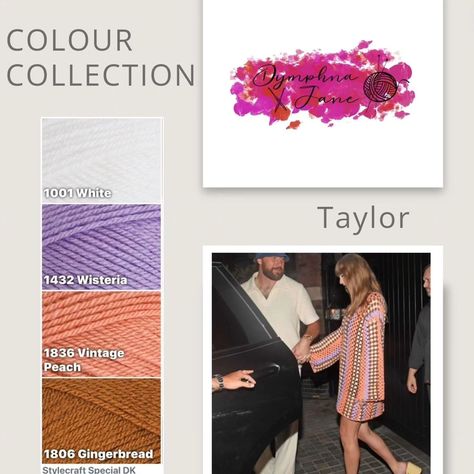 Introducing The Taylor colour collection. This lovely pack contains 4 x 100g balls, which work perfectly together for your knitting or crochet project, or to make your very own Taylor Swift Crocheted Dress. https://www.dymphnajane.co.uk/stylecraft-special-dk-yarnwool-pack---taylor-swift-inspired---knitting-crochet#product-description Taylor Swift Crochet, Stylecraft Special Dk, Moon Crafts, Crocheted Dress, Taylor Swift Inspired, Machine Embroidery Thread, Colour Collection, Yarn Cake, Christmas Knitting Patterns