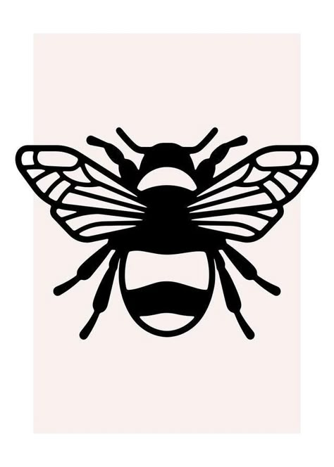 Bee Projects, Minimalist Bohemian Decor, Zentangle Projects, Bee Outline, Etching Metal, Tattoo Bar, Black And White Bee, Bee Icon, Bee Artwork