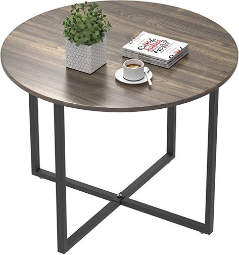 Round Industrial Coffee Table, Table Industrial Design, Coffee Table Industrial, Modern Industrial Farmhouse, Table Industrial, Coffee Table Furniture, Apt Ideas, Coffee Table Grey, Industrial Coffee Table