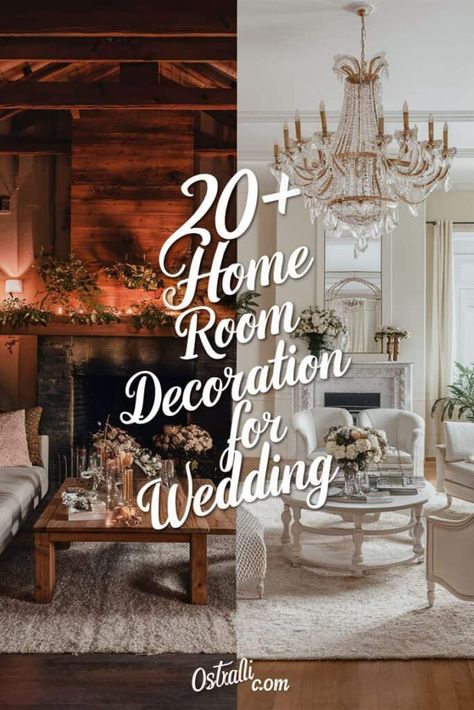 Transform your home into a dreamy wedding wonderland with these charming room decoration ideas. From elegant centerpieces to beautiful floral arrangements lovely lighting and personalized touches each idea will spark your creativity. Create a magical atmosphere for your special day with these delightful suggestions that reflect your unique style. https://ostrali.com/home-room-decoration-wedding/ Decorating A House For A Wedding, Wedding Living Room Decor, Simple Home Wedding Decor, Home Engagement Decoration, Home Wedding Decorations Indoor, House Wedding Ideas Small Indoor, Room Decoration For Wedding, Living Room Wedding Ceremony, Living Room Wedding Decor