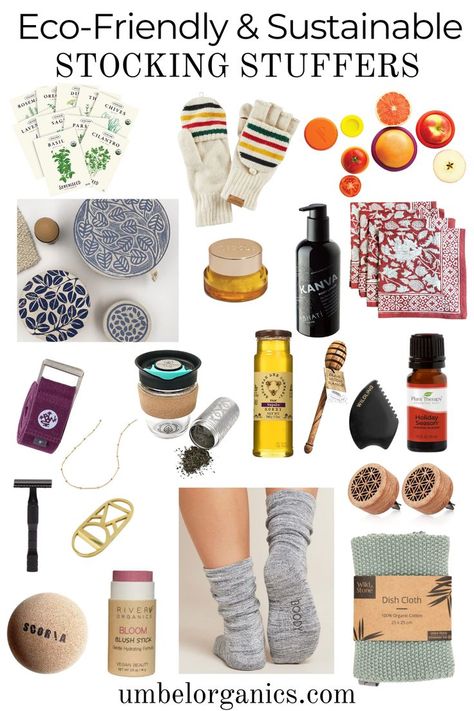 Eco-friendly stocking stuffer ideas Healthy Stocking Stuffers, Significant Other Gifts, Sustainable Holiday, Stocking Stuffers For Adults, Sustainable Skincare, Green Stockings, Stocking Stuffer Ideas, Sustainable Christmas, Eco Friendly Kitchen