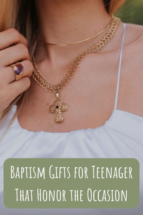 Baptism Gifts for Teenager That Honor the Occasion - momma teen Baptism Gifts For Teenage Girl, Gifts For Teenager, Water Baptism, Water Shirt, Christian Podcasts, Jesus Necklace, Girl Baptism, Inspirational Bracelets