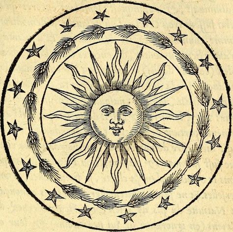 Artful Tattoos, Claude Paradin, Art Soleil, Tattoo Sonne, The Sun And Moon, Sun Illustration, Esoteric Art, Sun Moon Stars, Sun Tattoo