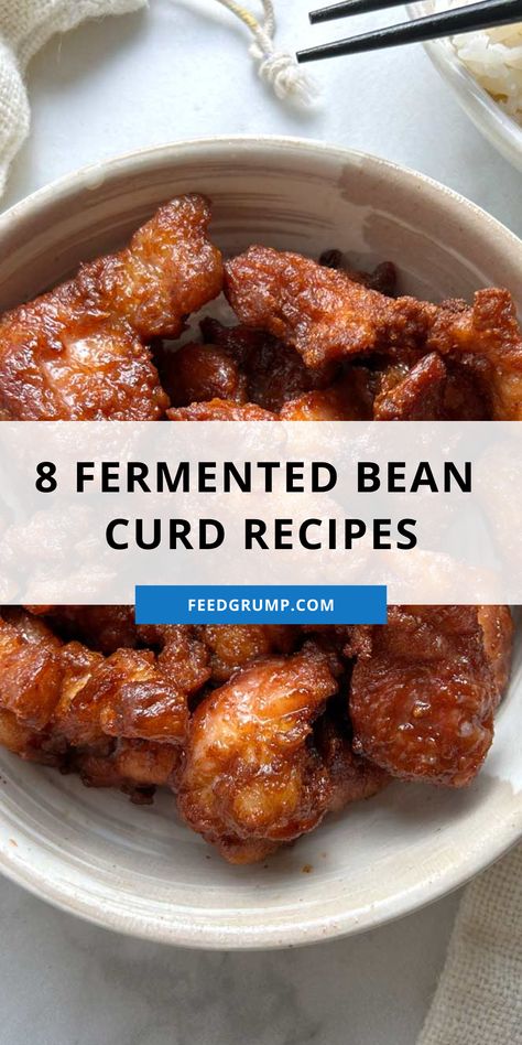 bowl of fried pork with fermented bean curd Fermented Bean Curd Recipe, Fermented Tofu Dishes, Fermented Bean Curd, Fermented Tofu Recipe, Bean Curd Recipe, Fermented Sauce, Fermented Tofu, Tofu Cheese, Bean Curd Skin