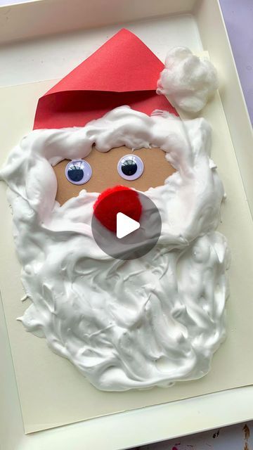 Santa Claus Craft For Toddlers, Santa Crafts For Toddlers, Santa Crafts Preschool, Christmas Artwork For Kids, Fluffy Paint, Santa Crafts For Kids, Shaving Cream And Glue, Paint Santa, Santa Claus Crafts