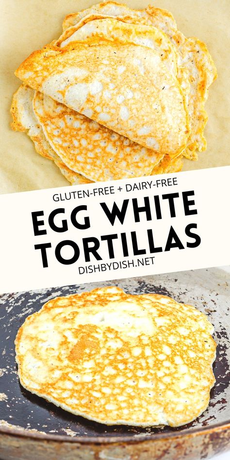 These egg white tortillas come together easily, are flexible and perfect for wraps, and make a great low-carb alternative to regular tortillas. Totally gluten-free and dairy-free too! Go make a batch today! Egglife Wrap Recipes, Egg White Wraps, Recipe Low Calorie, Egg Whites Wrap, Egg Tortilla, Low Calorie Low Carb, Egg White Recipes, Recipes With Flour Tortillas, Healthy Low Carb Snacks