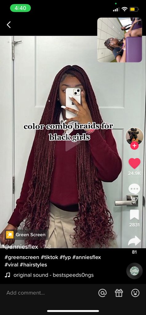 Braids Color For Dark Skin, Braiding Hair Color Combo, Braided Hair Color Combos, Braids Combo Color, Colour Combos For Braids, Braid Color Combos For Dark Skin, Braid Colours For Dark Skin, Color Combos For Braids, Braids Color Combination