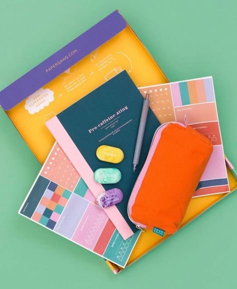 Our bright minds box by papergang is ready for sale on the website. Get yours! #StationeryAddict #PaperLove #StationeryGoals #Notebooks #PlannerAddict #ArtSupplies #BulletJournal #StationeryStyle #Calligraphy #CreativeJournaling #StationeryShop #DeskGoals #OfficeSupplies #HandLettering #washitape #papergang #stationeryaddict Gifts For Stationary Lovers, Project Planners, Pink Pencil Case, Stationary Kit, Stationery Design Inspiration, Trendy Stationery, Stationary Box, Stationery Gifts, Colorful Stationery