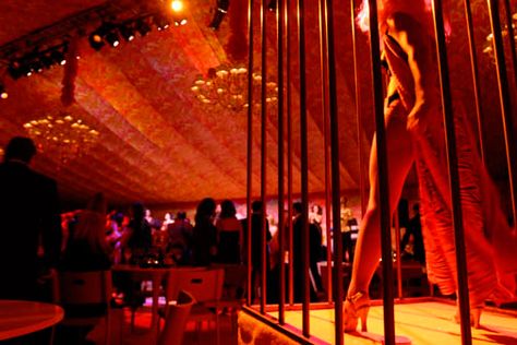 I think I would want two or three dancer cages on raised platforms throughout the bar for rock shows/burlesque nights Glam Circus, Cage Dancer, Go Go Dancer, Raised Platform, Gogo Dancer, The Bar, Rock N Roll, Circus, Whiskey