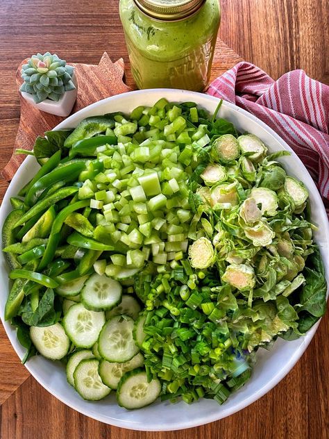 Green Dressing, The Tipsy Housewife, Tipsy Housewife, Avocado Fries, Green Salad Recipes, Green Veggies, Big Salad, Yummy Salad Recipes, Green Fruit