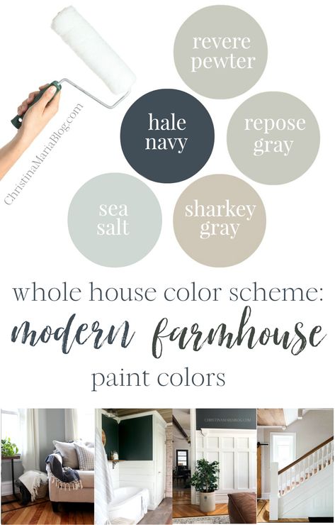 The BEST paint colors for a beautiful whole house color scheme. See pictures of what the paint colors look like in real life! #paintcolors #paint #modernfarmhouse #interiordesign Farmhouse Bedroom Paint Colors, Farmhouse Paint Colors Interior, Modern Farmhouse Paint Colors, Best Neutral Paint Colors, Modern Home Decor Living Room, House Paint Colors, Farmhouse Paint Colors, Farmhouse Paint, Victorian Farmhouse