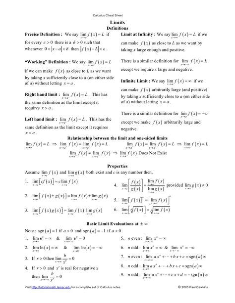 Calculus Cheat Sheet All. Calculus Cheat Sheet, Limits Calculus, Calculus Notes, Quotient Rule, Actuarial Science, Rational Expressions, Mathematics Worksheets, Inflection Point, College Life Hacks