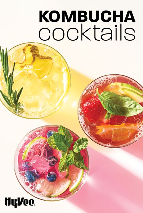 Kombucha Cocktails Non Alcoholic, Kombucha Margarita, Gut Friendly Mocktail, Mocktails Kombucha, Kombucha Cocktail Recipes, Kombucha Alcoholic Drinks, Kombucha Mixed Drink, Kombucha Drink Recipes, Kombucha Mocktail Recipe