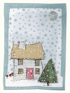 Sharon Blackman, Freehand Machine Embroidery, Fabric Postcards, Fabric Cards, Free Motion Embroidery, Fabric Pictures, House Quilts, 자수 디자인, Christmas Quilts