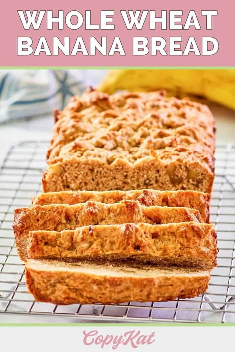 Banana Bread Recipe With Whole Wheat Flour, Banana Bread Using Whole Wheat Flour, Banana Wheat Bread, Banana Bread With Wheat Flour, Whole Wheat Flour Banana Bread, Wheat Flour Banana Bread, Banana Bread Whole Wheat Flour, Brown Banana Recipes, Gallbladder Meals