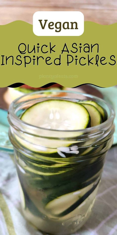 Korean Pickled Cucumber, Quick Pickle, Quick Pickles, Pickle Recipes Homemade, Pickle Recipes, Pickled Cucumbers, Seasoned Rice Vinegar, Asian Cake, Vegan Summer Recipes