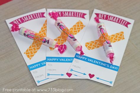 Print off these simple, yet cute Valentine’s Day Cards, trim and attach a Smartie candy with washi tape! Perfect way to sweeten someone’s day. My son chose these as the Valentine’s Cards he wants to share with his class. Plus, I found a box of 48 Smarties at Walmart for under $3! Score!  I love...Read More » Smartie Valentines, Valentine Grams, Valentine Inspiration, Valentine Cards To Make, Free Printable Valentines Cards, Valentine Card Template, Printable Valentines Day Cards, Classroom Valentines, Valentines Inspiration