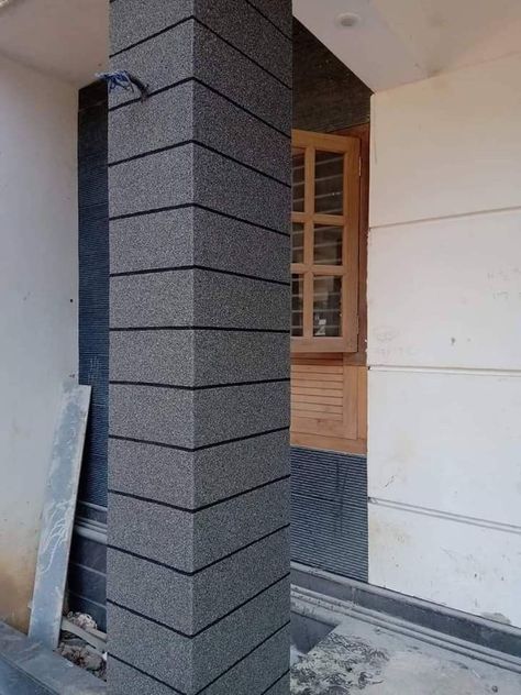 40+ Simple Piller Ideas / New Columns Designs #decoratingideas #trend Front Column Design, Balcony Column Design, House Pillar Tiles Design, House Front Tails Design, Column Texture Design, Tiles For Pillar, Balcony Pillar Design, Front Pillar Design Modern, Granite Column Design