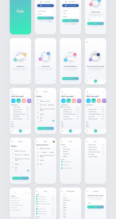 Helio to-do list iOS UI kit — UI Kits on UI8 Application Ui Design, Desain Ux, Mobile App Interface, To Do App, Ux Design Principles, Ui Design Mobile, Ux Kits, Ui Ux 디자인, Ux App Design