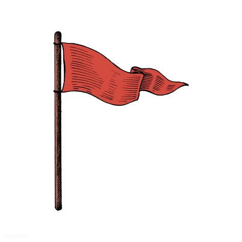 Hand drawn flag isolated on white background | premium image by rawpixel.com Flag Drawing, Flag Illustration, Flag Icon, Hand Draw, Color Paint, Vintage Color, Animation Design, Red Flag, Shop Ideas