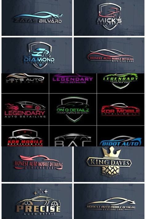 I will create luxury 2d,3d auto detailing and car wash logo Carwash Logo Design, Car Detail Logo, Logo Car Wash, Auto Shop Logo, Auto Detailing Logo, Vehicle Detailing, Car Wash Logo, Logo Design App, Car Brands Logos