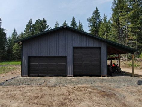 #13116 – 36′ x 48′ x 14′ Garage with Lean-to  in Worley, Idaho Loft Floor, Lean To, Aluminum Pergola, Metal Workshop, Building Contractors, Metal Barn, Steps Design, Overhead Door, Roof Styles