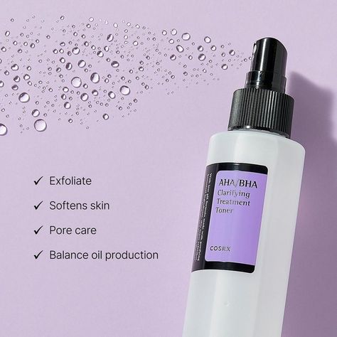 Cosrx Aha Bha Toner, Aha Bha Toner, Bha Toner, Aha Bha, Skin Pores, Skin Toner, Sun Cream, Improve Skin Texture, Gentle Exfoliator