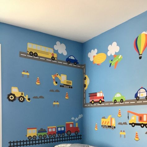 Blue Vehicles, Cartoon Transportation, Transportation Room, Newborn Room, Baby Corner, Baby Boy Bedroom, Parents Room, Light Fixtures Bedroom Ceiling, Toddler Boys Room