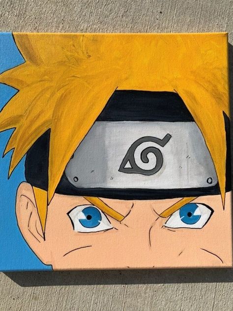 Anime Painting Easy, Naruto Painting Ideas, Anime Canvas Painting, Naruto Painting, Anime Painting, Disney Canvas Art, Small Canvas Paintings, Hippie Painting, Canvas Painting Tutorials