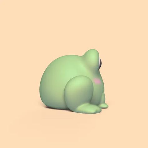 Download file Cute round Frog • Model to 3D print ・ Cults Clay Flower Frog Tutorial, 3d Life Cycle Of A Frog, Round Frog, Frog Creature Concept Art, Clay Flower Frog, 3d Frog, Frog Character, Kids Animation, 3d Reference