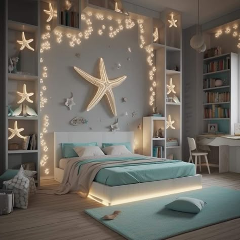 Ocean Bedroom Ideas, Beach Theme Bedroom, Ocean Room Decor, Ocean Themed Bedroom, Beach Room Decor, Ocean And Beach, Dream Bedroom Inspiration, Ocean Room, Beach Themed Bedroom