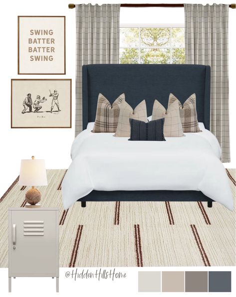 Shop Tilly Upholstered Bed and other curated products on LTK, the easiest way to shop everything from your favorite creators. Boys Baseball Bedroom Ideas, Baseball Bedroom Ideas, Baseball Kids Room, Vintage Baseball Room, Boys Baseball Bedroom, Baseball Bedroom Decor, Boys Bedroom Decor Ideas, Tennessee Farmhouse, Baseball Themed Bedroom