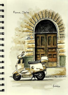 Italy Sketches, Dream Country, Travel Sketchbook, Dream Artwork, Travel Sketches, Urban Sketchers, Sketchbook Inspiration, Watercolor Sketch, Urban Sketching