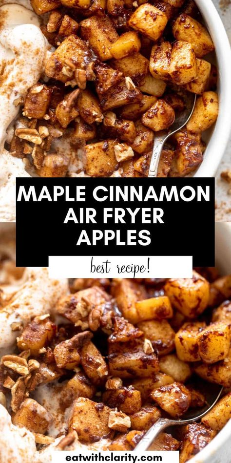 Maple Air Fryer Apples Air Fryer Apples And Cinnamon, Air Fryer Thanksgiving Recipes, Breville Smart Oven Air Fryer, Banana Bread Simple, Air Fryer Apples, Gluten Free Snack Recipes, Apple Crisp Recipe Healthy, Pasta Recipes Quick, Healthy Apple Desserts