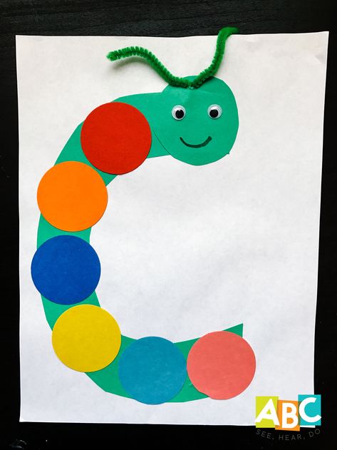 C is for Caterpillar! Letter C Art For Toddlers, Printable Preschool Crafts, Caterpillar Craft Preschool, Halloween Cat Crafts, Letter C Activities, Letter C Crafts, Preschool Alphabet Printables, Crab Crafts, Preschool Craft Activities