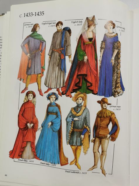 Late Middle Ages Clothing, Late Medieval Clothing, 13th Century Fashion, 14th Century Fashion, 15th Century Fashion, Aged Clothing, Fashion Timeline, Middle Age Fashion, Medieval Costume