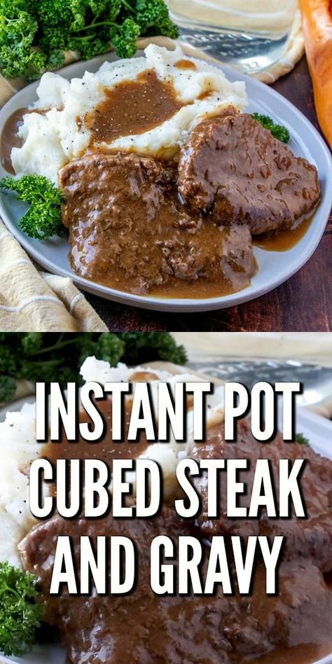 Cubed Steak And Gravy, Steak Gravy, Steak And Gravy, Cube Steak And Gravy, Cubed Steak, Cube Steak Recipes, Recipes Pork, Instant Pot Pasta Recipe, Pot Recipes Healthy