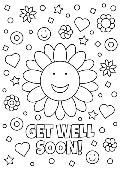 Get Well Coloring Pages Free Printable, Get Well Cards Made By Kids, Get Well Soon Cards From Kids, Get Well Soon Coloring Pages, Well Drawing, Acrylic Painting Rocks, New Baby Wishes, Get Well Soon Cards, Get Well Soon Quotes