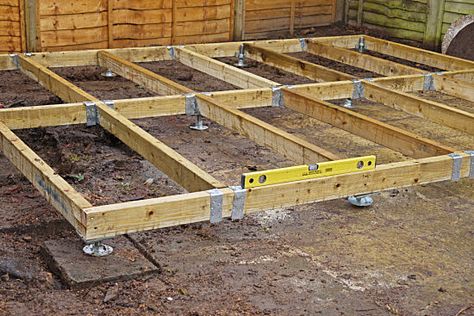 Building A Shed Base, Shed Design Plans, Pole Barn Plans, Wooden Storage Sheds, Amazing Sheds, Floor Outdoor, Tuff Shed, Build A Shed, Shed Floor