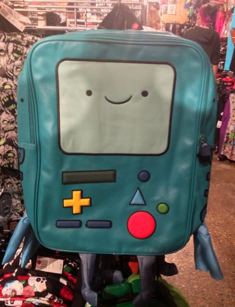 BMO Backpack @ Hot Topic Weird Backpacks, Bmo Backpack, Bmo Bag, Scene Backpack, Adventure Time Backpack, Funny Backpacks, Crochet Backpack, Backpack Decoration, Colorful Accessories