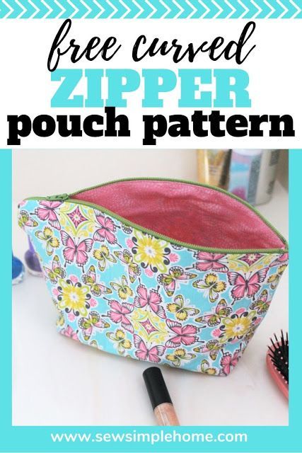 Easy Zipper Pouch Tutorial, Zipper Pouch Sewing Pattern, Makeup Bag Tutorials, Easy Zipper Pouch, Pouch Sewing Pattern, Cosmetic Bag Pattern, Zipper Pouch Tutorial, Pouch Sewing, Sew Simple