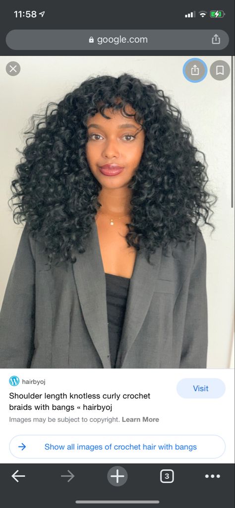 Crochet Curls With Bangs, Curly Crochet With Bangs, Crochet Hair With Bangs, Crochet Hairstyles For Black Women Curls, Crochet Curly Hairstyles For Black Women, Crochet Curly Hair, Crochet Curls, Curly Crochet Braids, Curly Crochet Hair Styles