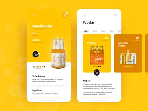 Beer Delivery App by Pablo Barzet 👌 Beer App, Ui Design Mobile, Ui Ux 디자인, Apps Design, 카드 디자인, Mobile Ui Design, Delivery App, App Design Inspiration, App Interface