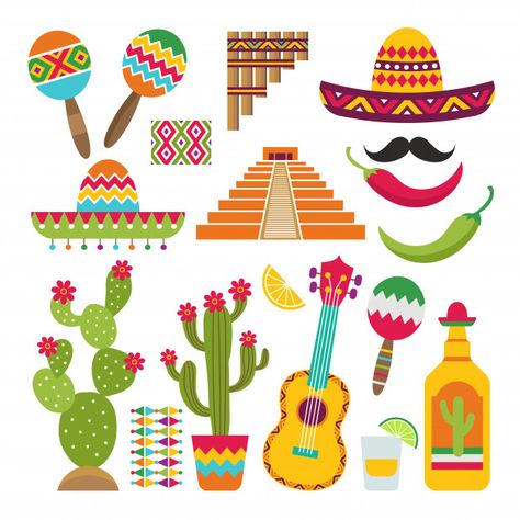 Mexicano Mexican Symbols, Mexico Party, Mexican Party Decorations, Mexican Hat, Funny Ornaments, Mexican Party Theme, Mexican Holiday, Drawing Faces, Holiday Day